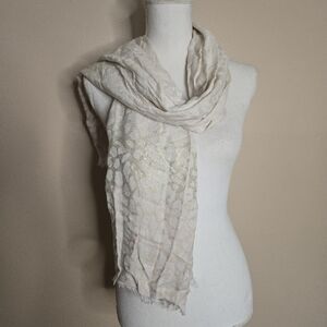 Calvin Klein Leopard Print Metallic Scarf